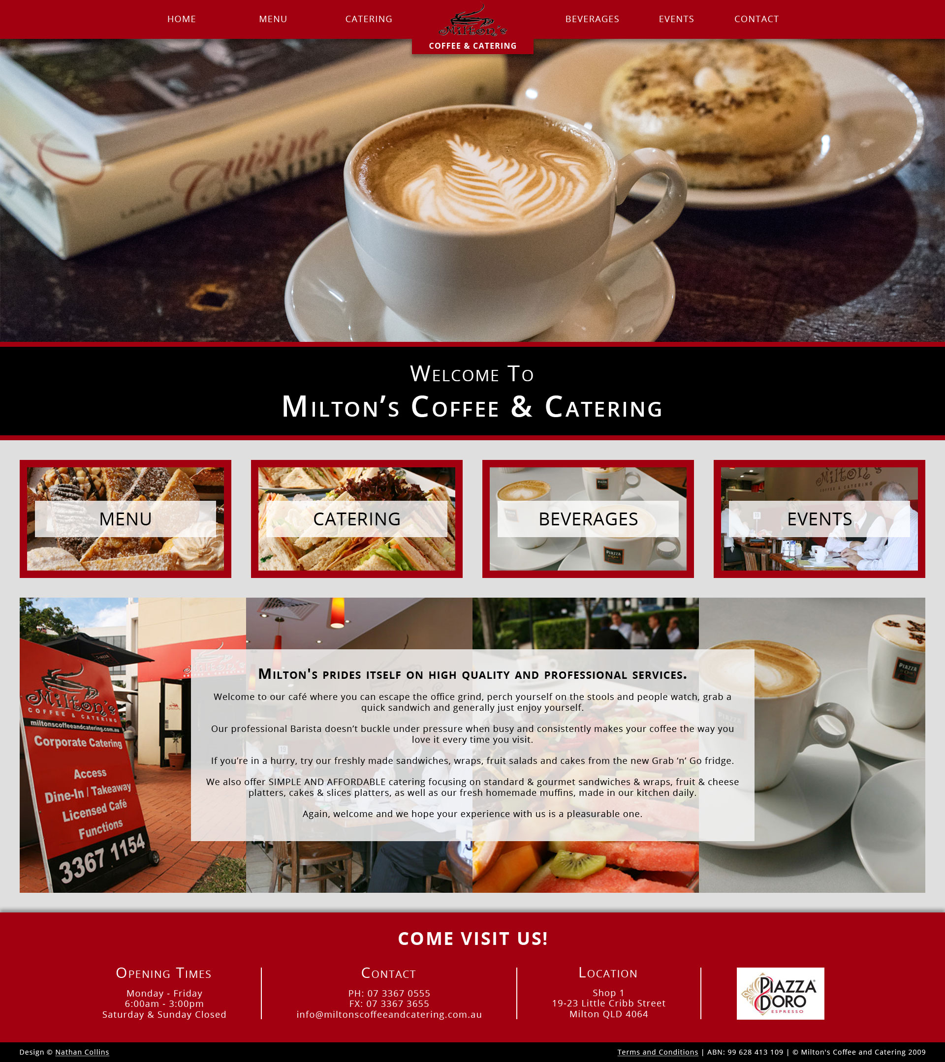 Milton Cafe Web Design